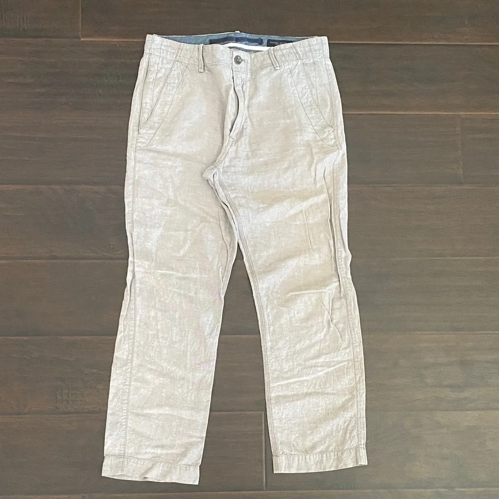 Banana Republic tan linen blend pants men’s Size 34